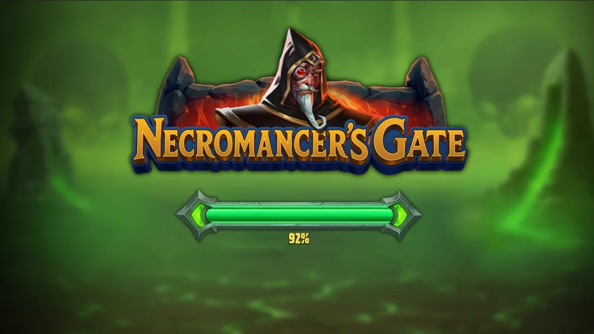 Tampilan visual slot Necromancer’s Gate dengan tema horor gotik