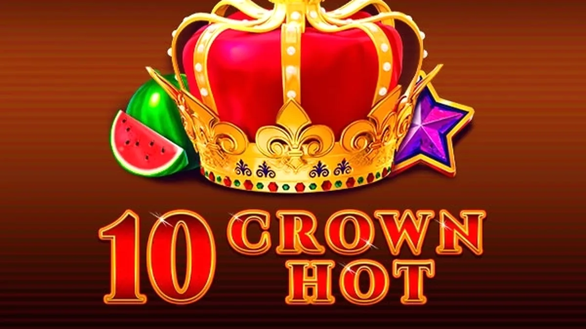 Tampilan visual slot 10 Crown Hot dengan simbol buah klasik dan latar belakang yang bersih.